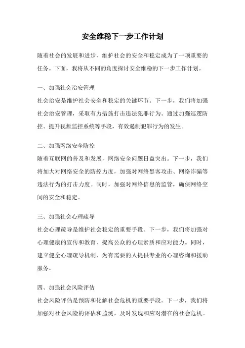 安全维稳下一步工作计划