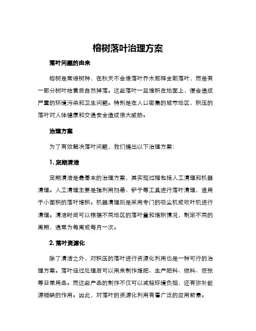 榕树落叶治理方案