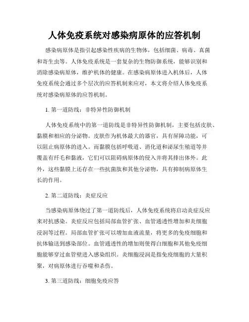 人体免疫系统对感染病原体的应答机制