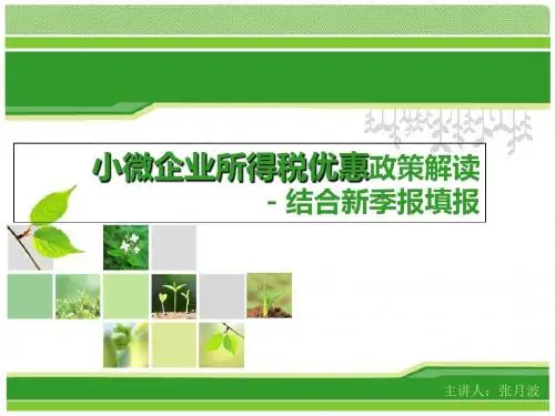 2019年最新_小微企业所得税优惠政策解读结合新季报填报_精选文档