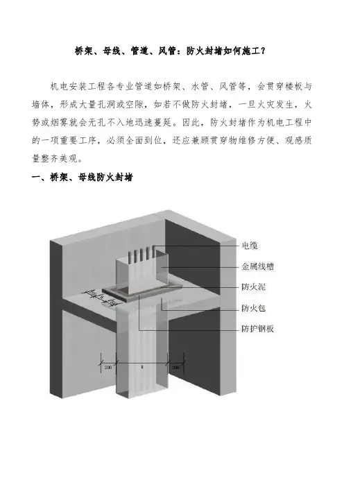 桥架、母线、管道、风管：防火封堵如何施工？