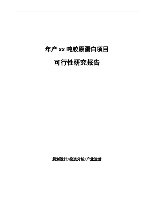 年产xx吨胶原蛋白项目可行性研究报告