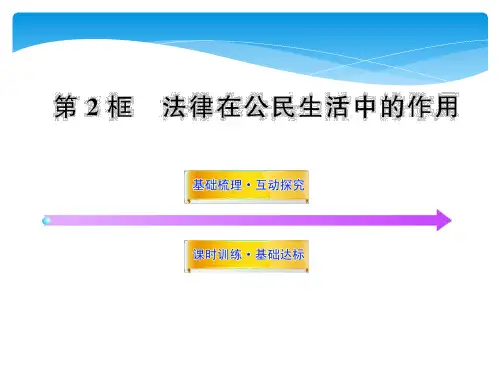 八年级政治：法律在公民生活中的作用