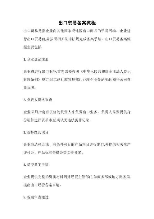 出口贸易备案流程