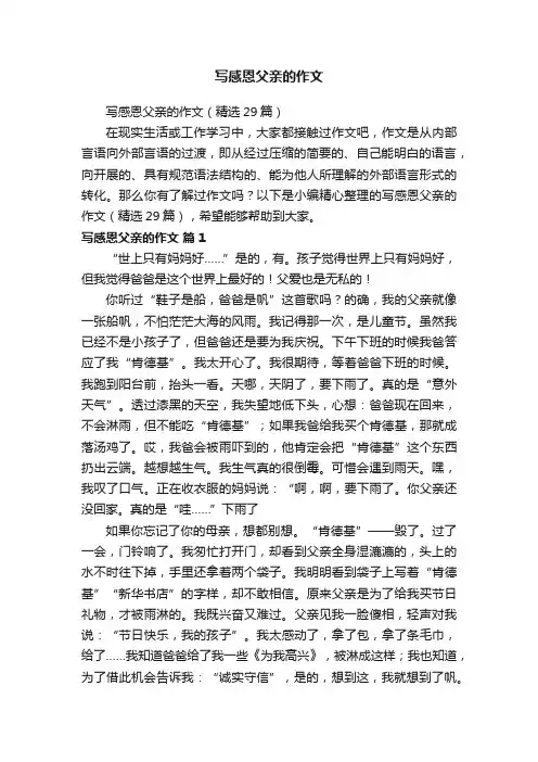 写感恩父亲的作文（精选29篇）