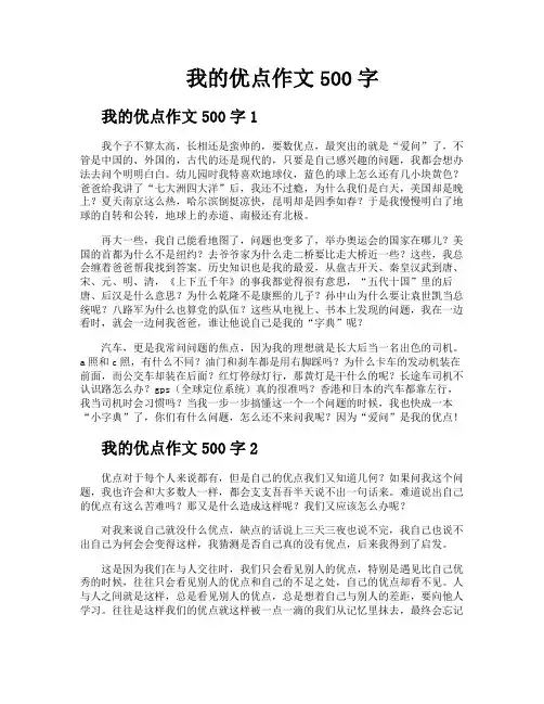 我的优点作文500字