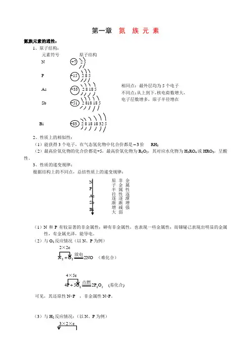 人教版高中化学第二册必修第一章 氮族元素