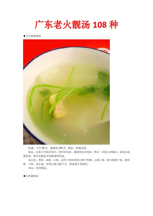 广东老火靓汤108种