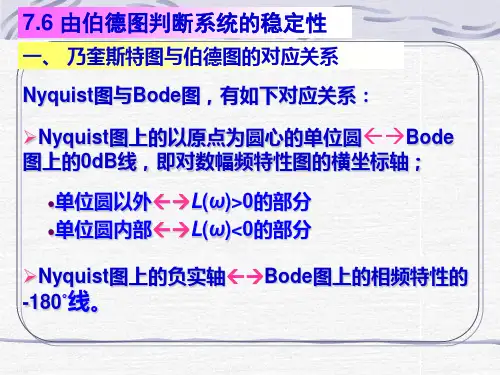 11系统的稳定性分析Bode稳定判据