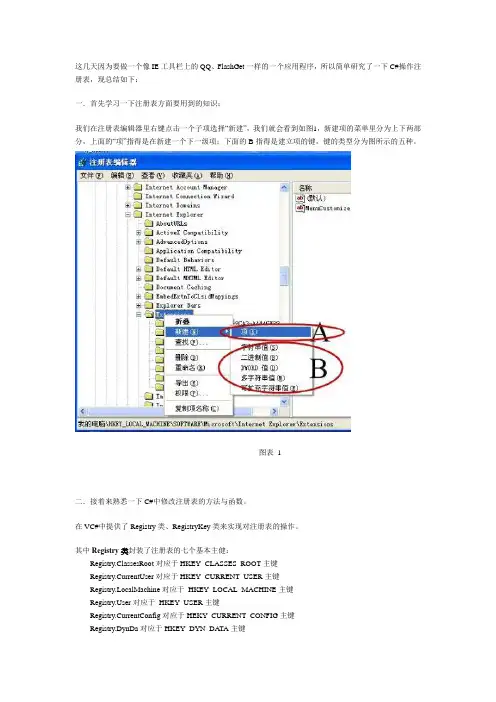 C#操作注册表