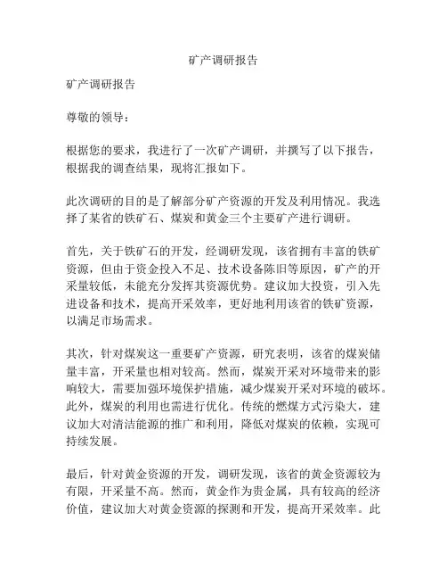 矿产调研报告