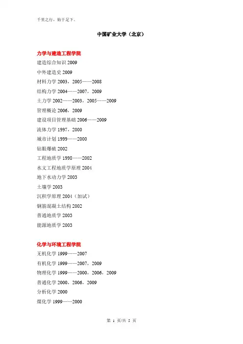 中国矿业大学(北京)(已有09试题)