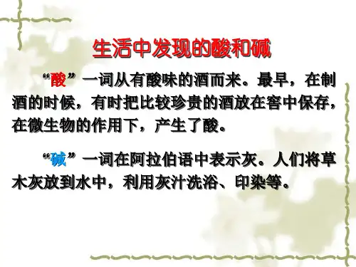常见的酸和碱第一课时参考课件
