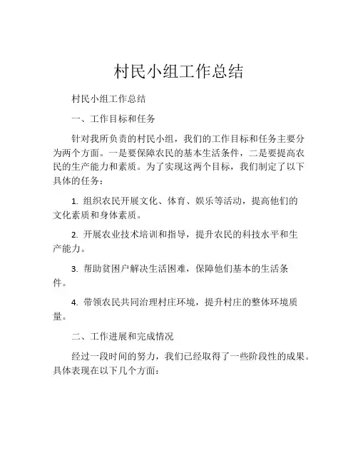 村民小组工作总结