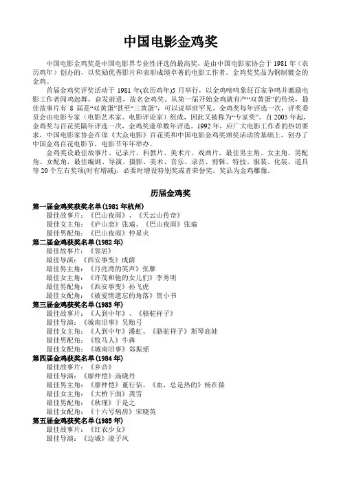 中国电影金鸡奖