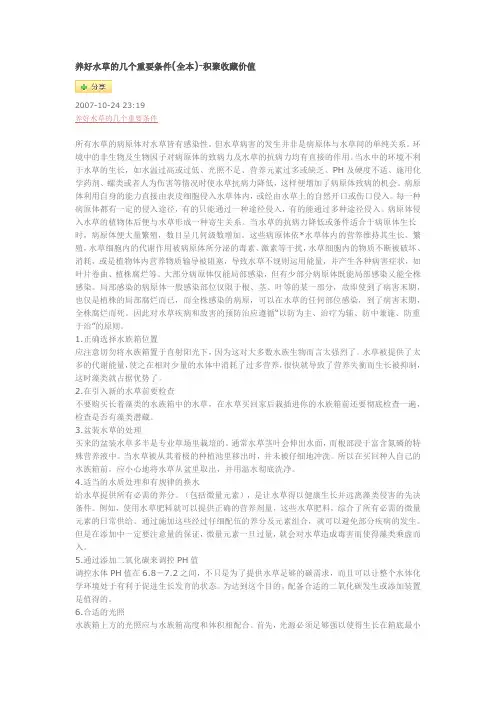 养好水草的几个重要条件(全本)-积聚收藏价值