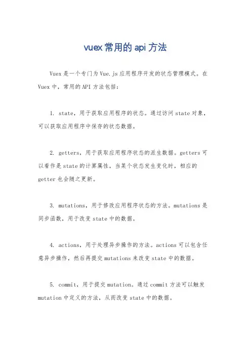 vuex常用的api方法