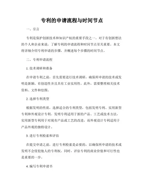 专利的申请流程与时间节点