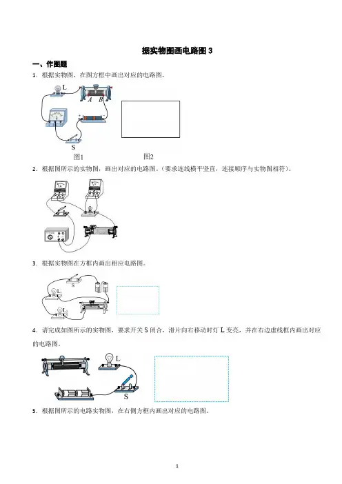 据实物图画电路图训练3(含答案)