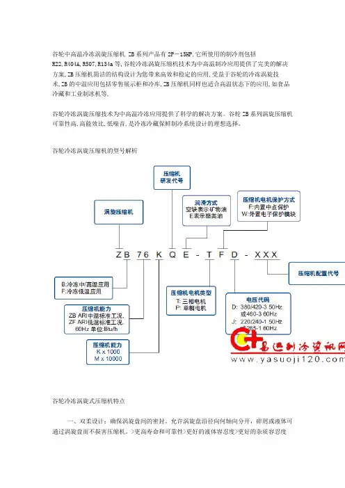 谷轮压缩机的型号解析