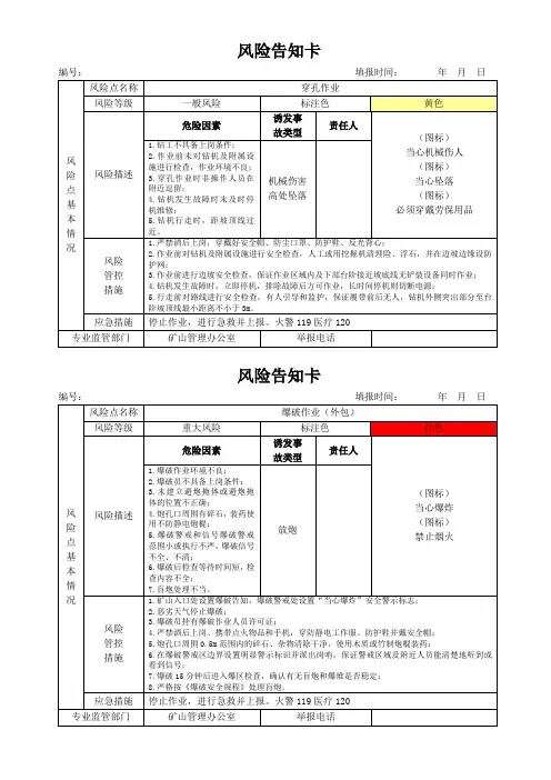矿山--风险告知卡