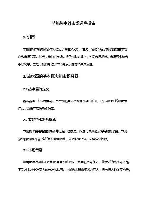 2024年节能热水器市场调查报告