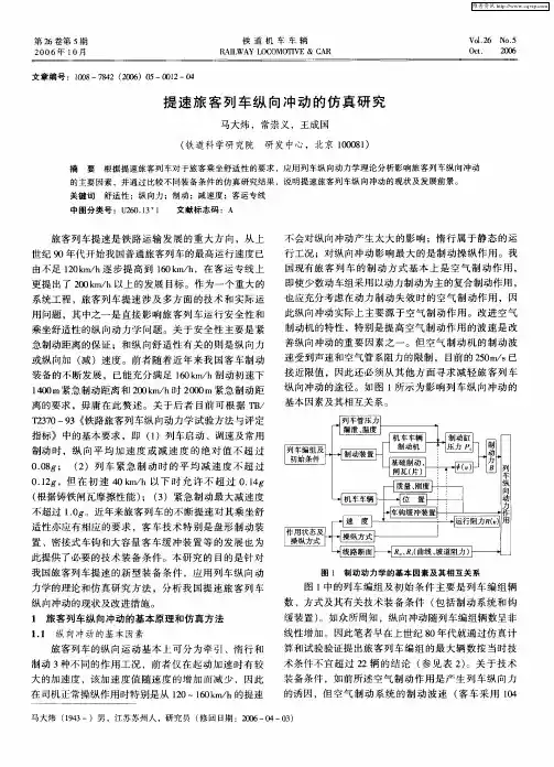 提速旅客列车纵向冲动的仿真研究