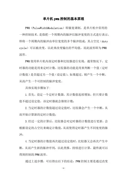 单片机pwm控制的基本原理