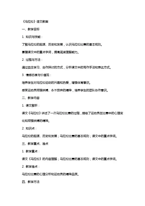 《马拉松》语文教案