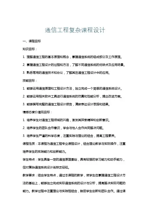 通信工程复杂课程设计