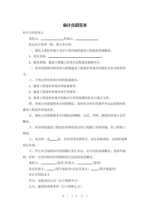 审计合同范本