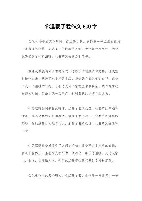 你温暖了我作文600字