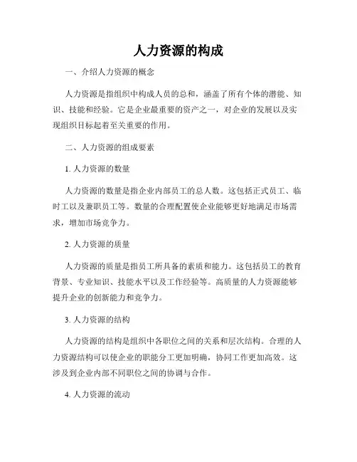 人力资源的构成