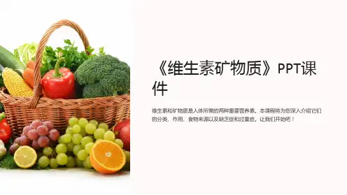 《维生素矿物质》课件