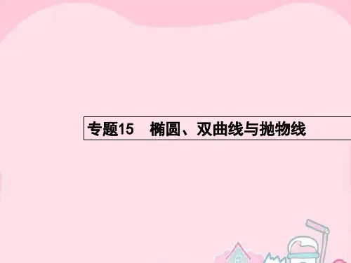 【精编】高考数学二轮复习 15 椭圆、双曲线与抛物线课件 文-精心整理