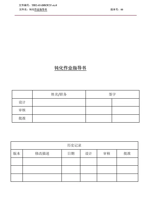 钝化作业指导书