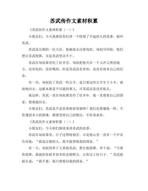 苏武传作文素材积累