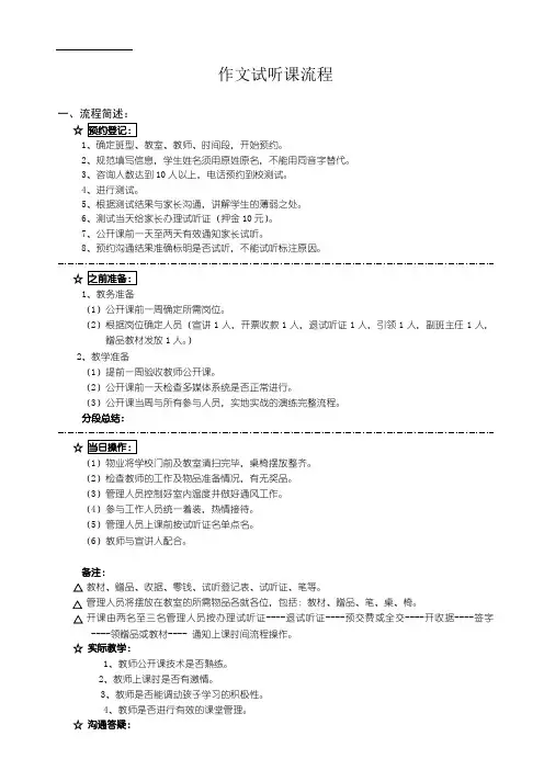 作文试听课流程
