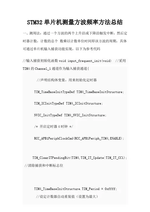 STM32单片机测量方波频率方法总结