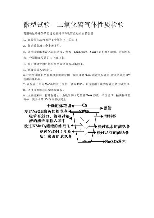 微型试验  二氧化硫气体性质检验