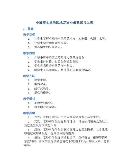 小班安全危险的地方我不去教案与反思
