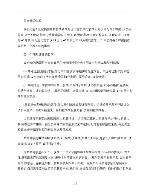 西方哲学体系.