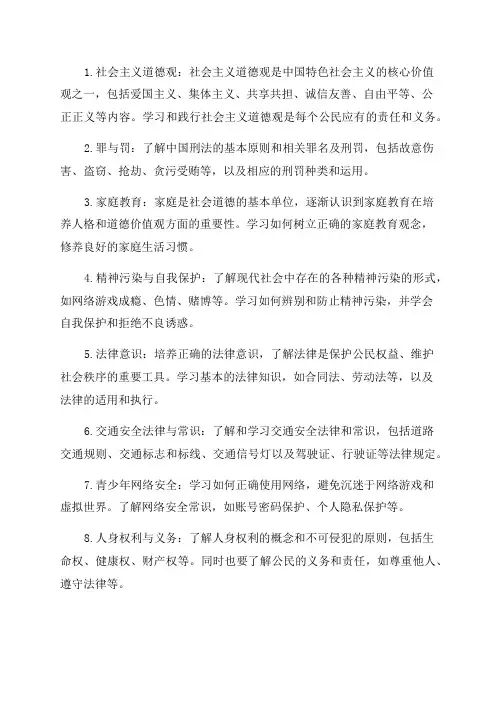 道德与法治九年级下册知识点