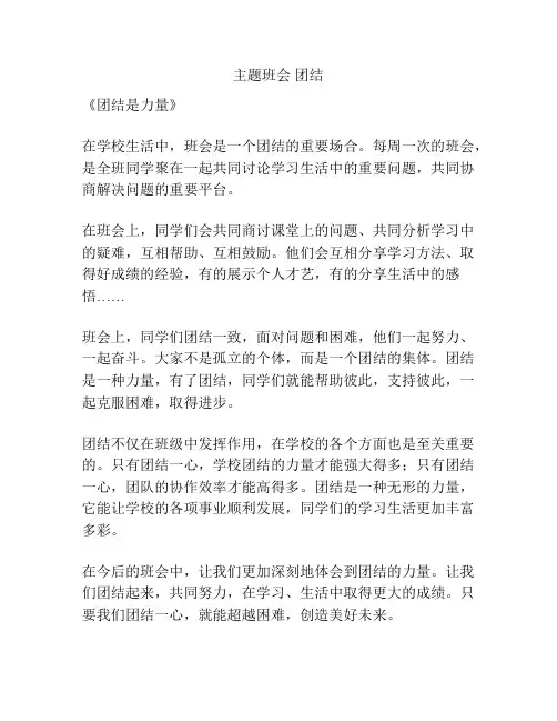 主题班会 团结