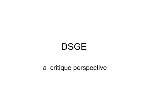DSGE( a critique prespective)