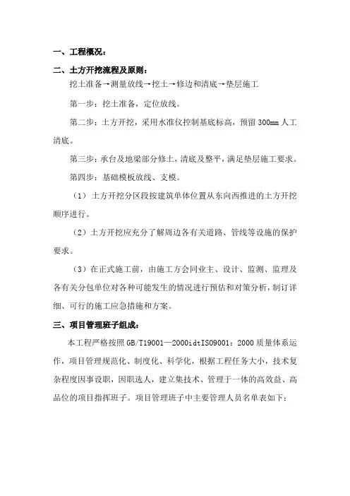 土方开挖专项施工方案