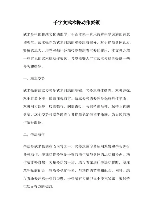 千字文武术操动作要领
