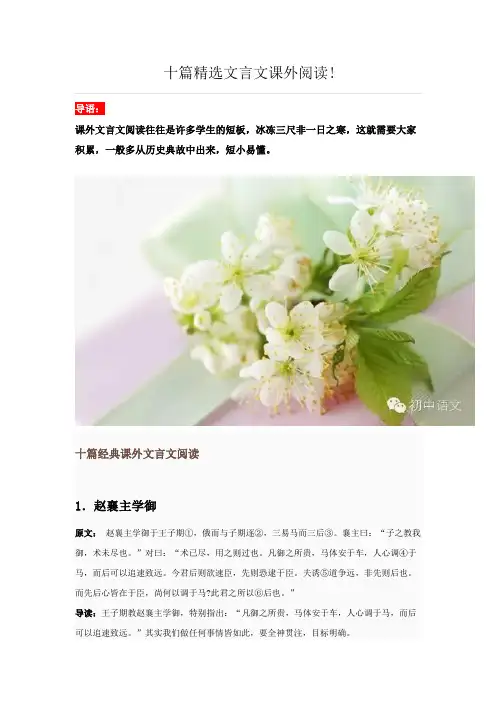 十篇精选文言文课外阅读