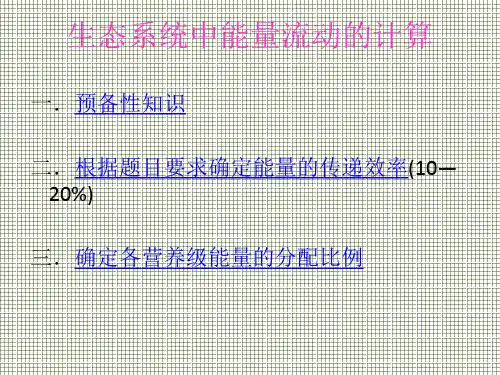 生态系统中能量流动的计算