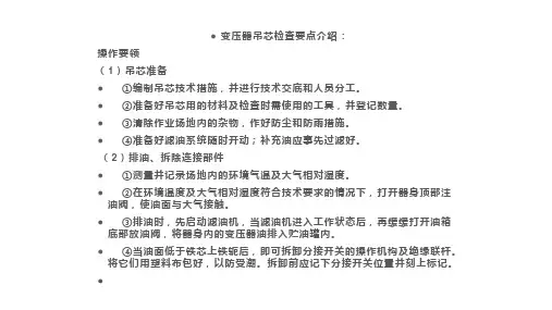 变压器吊芯检查要点介绍
